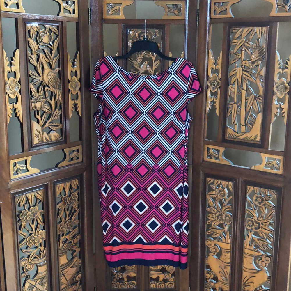 Jessica Howard Geometric Print Dress Size XL